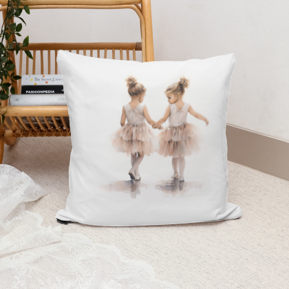 Decorative Two Little Ballerina,s Pillow/ Cushion 