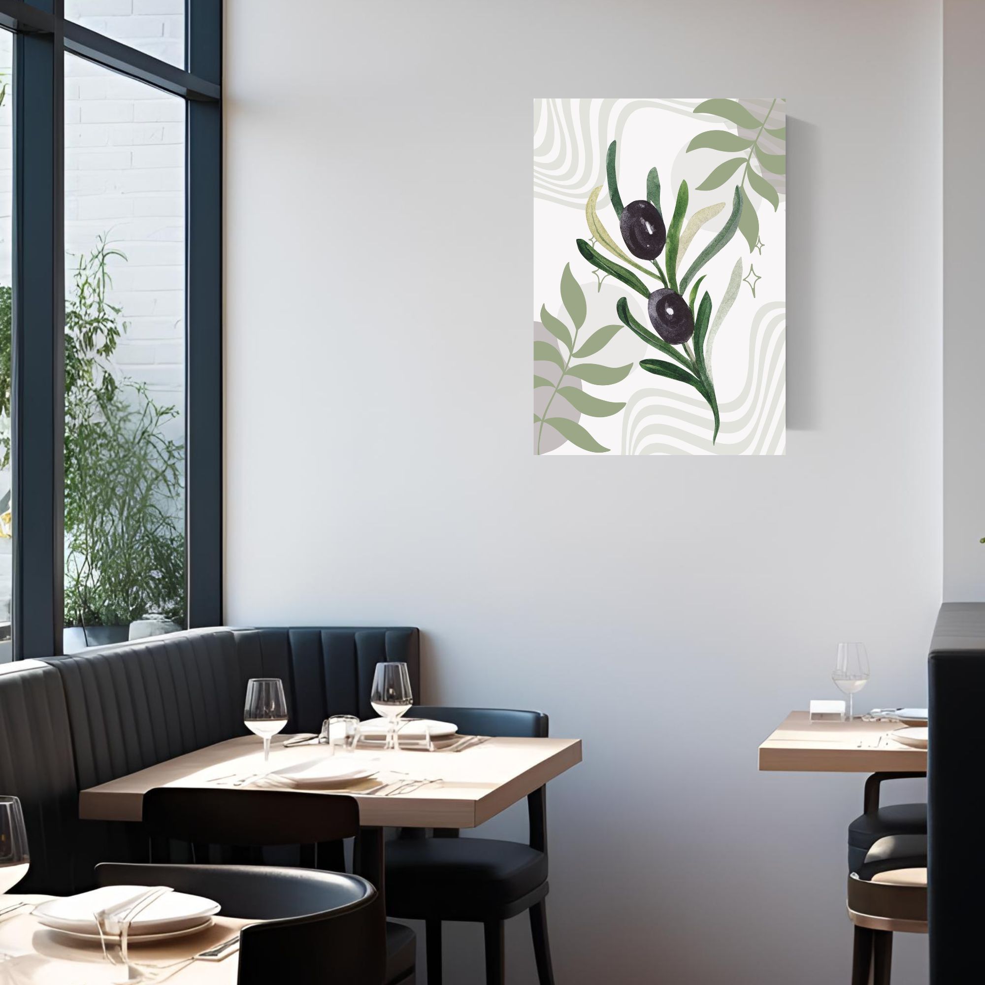 Olive Branch with Black Olives Art Print