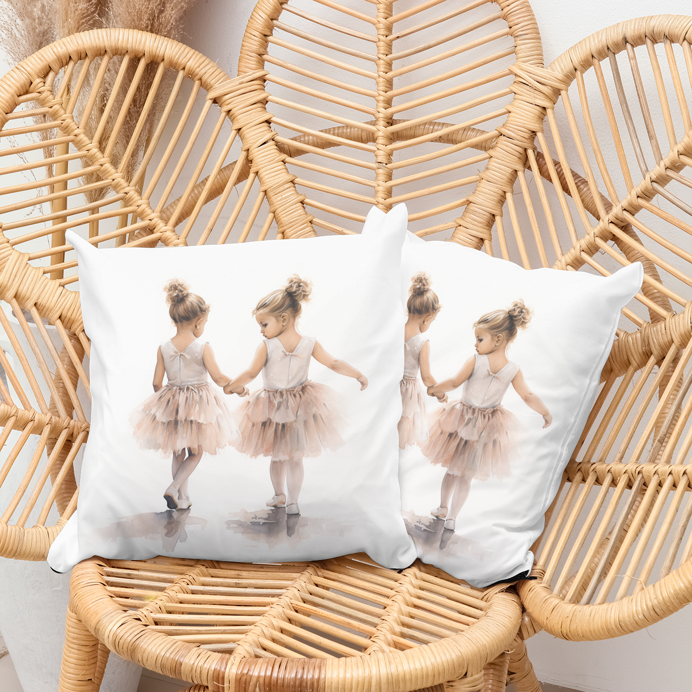 Decorative Two Little Ballerina,s Pillow/ Cushion 