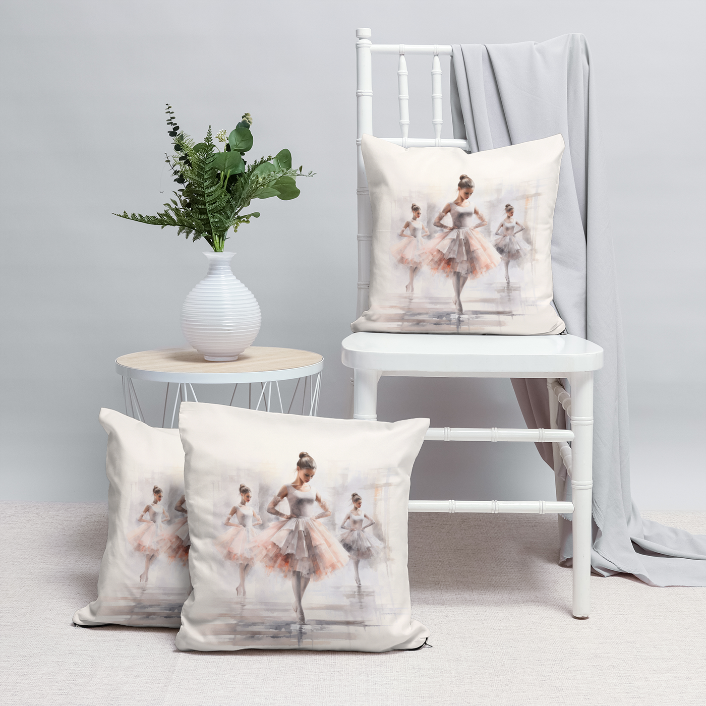 Stunning watercolour artwork on a ballerina cushion.