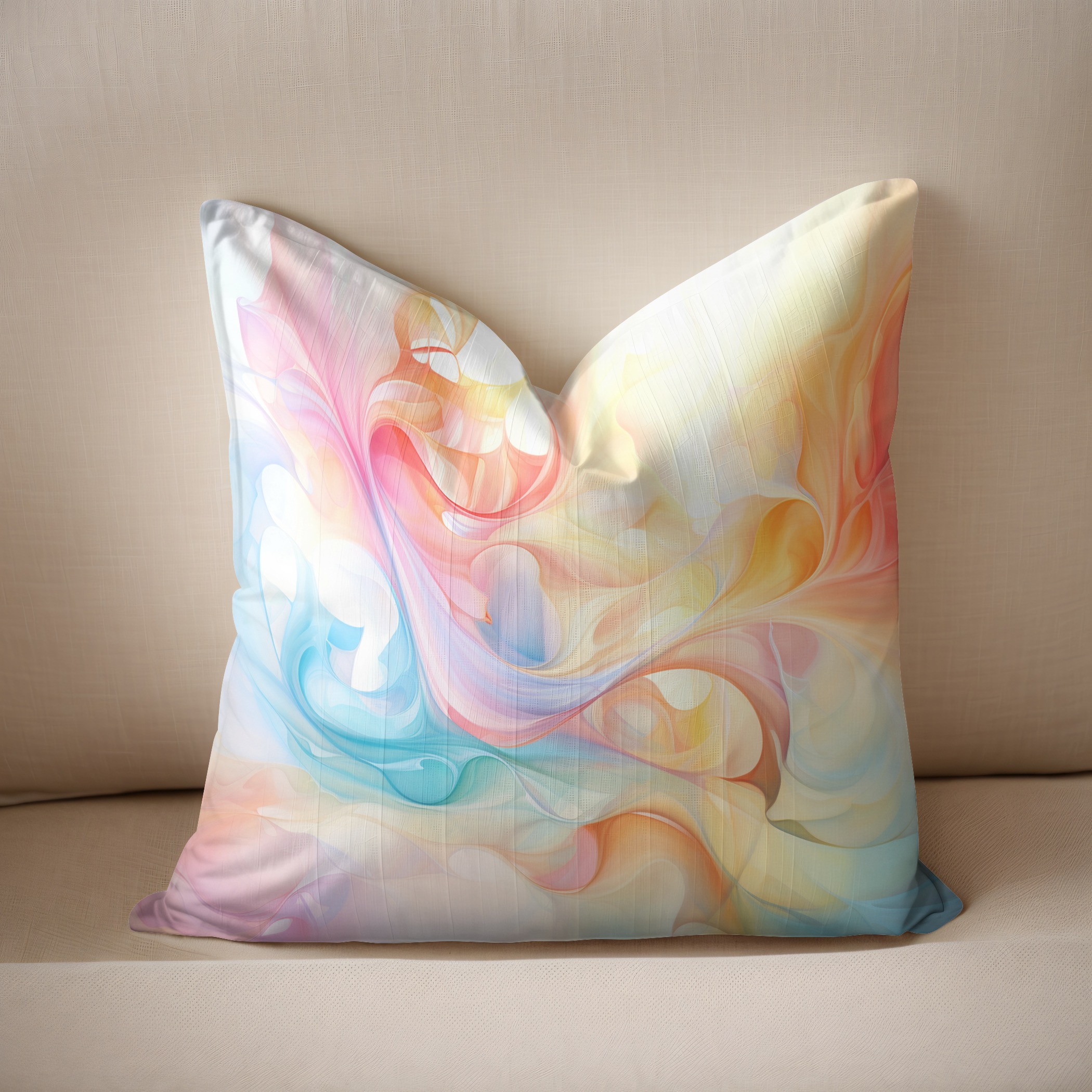 Abstract colours , self expression all together on a cushion.