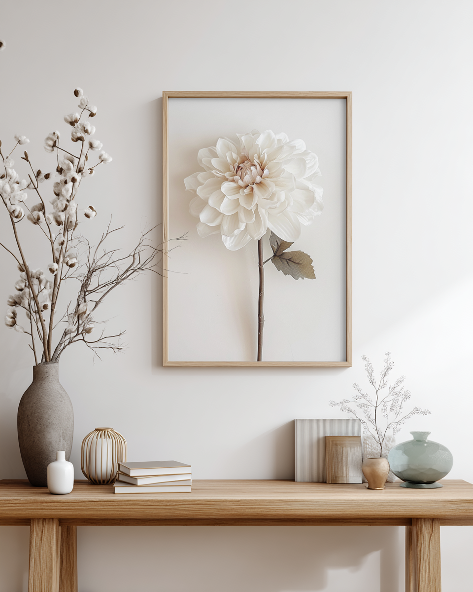 A perfect white flower canvas wall art.