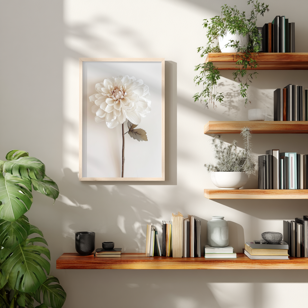 A perfect white flower canvas wall art.