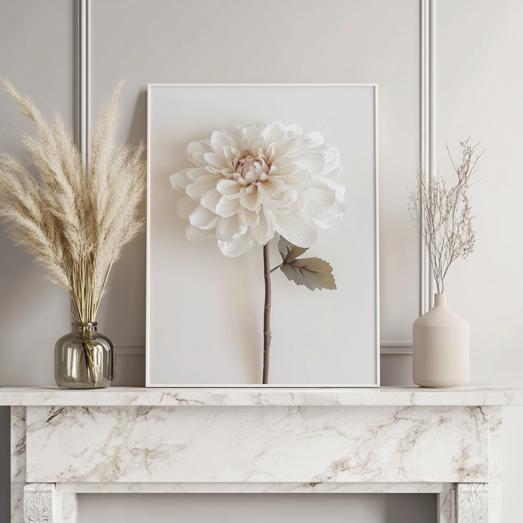 A perfect white flower canvas wall art.