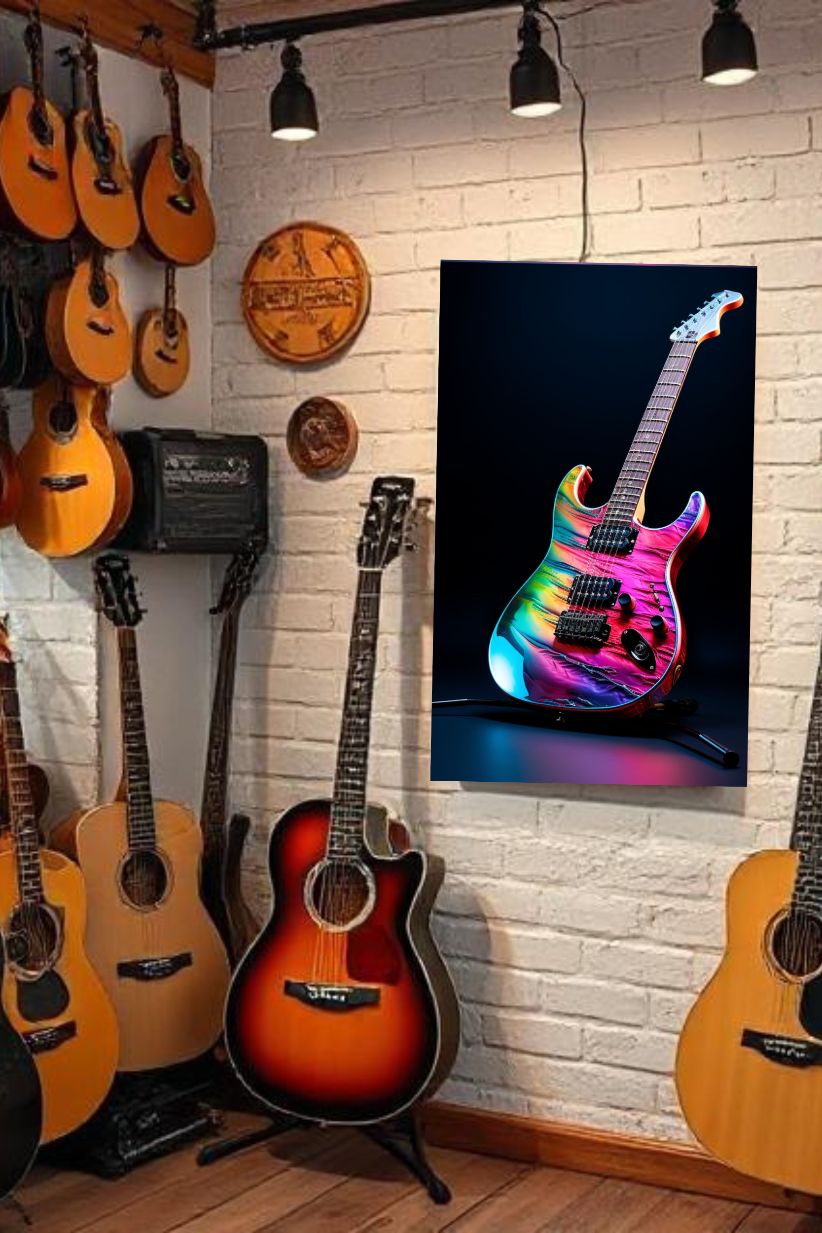 Guitar for all , this canvas wall art would light up any room.