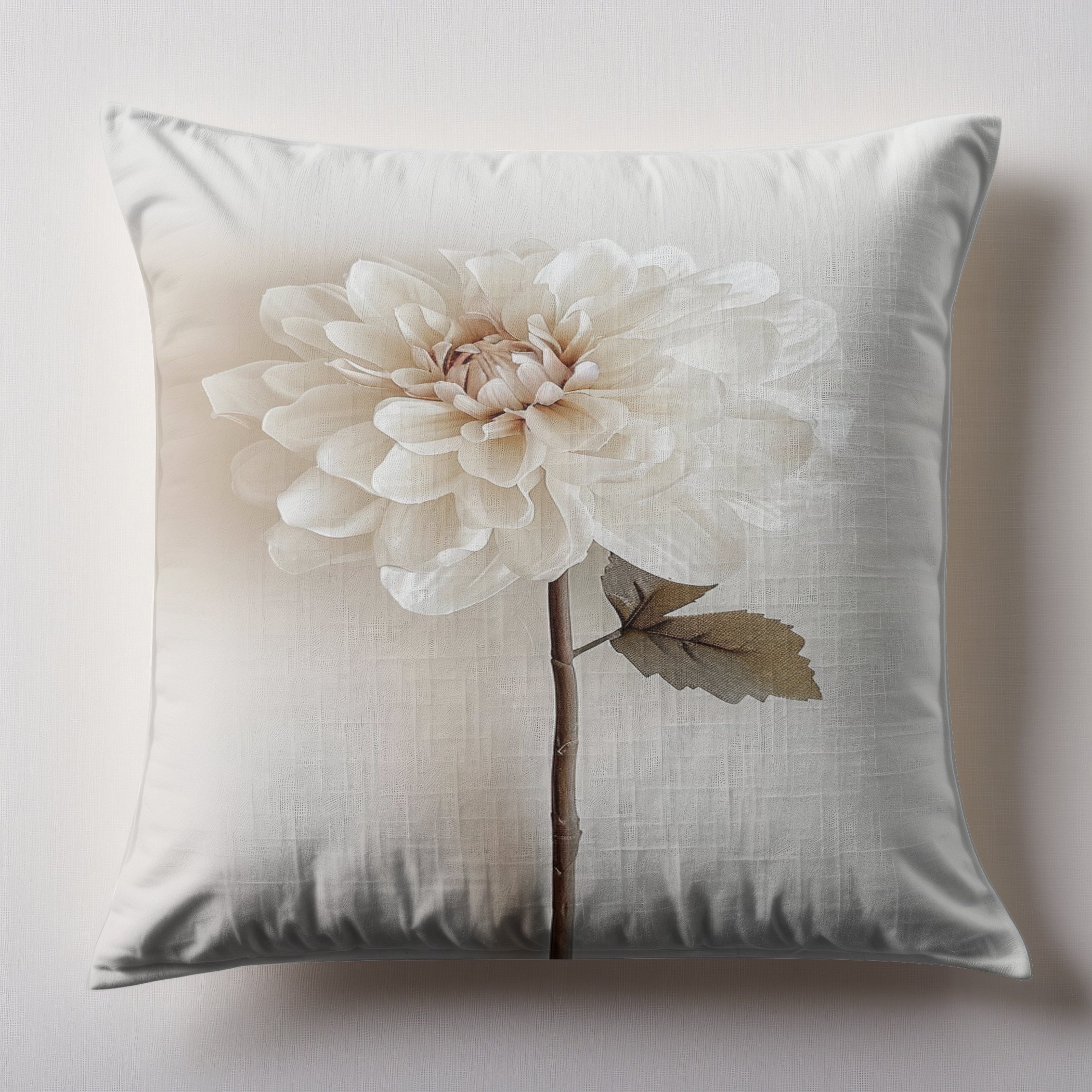 White Flower Cushion that Matches our Canvas Wall Art