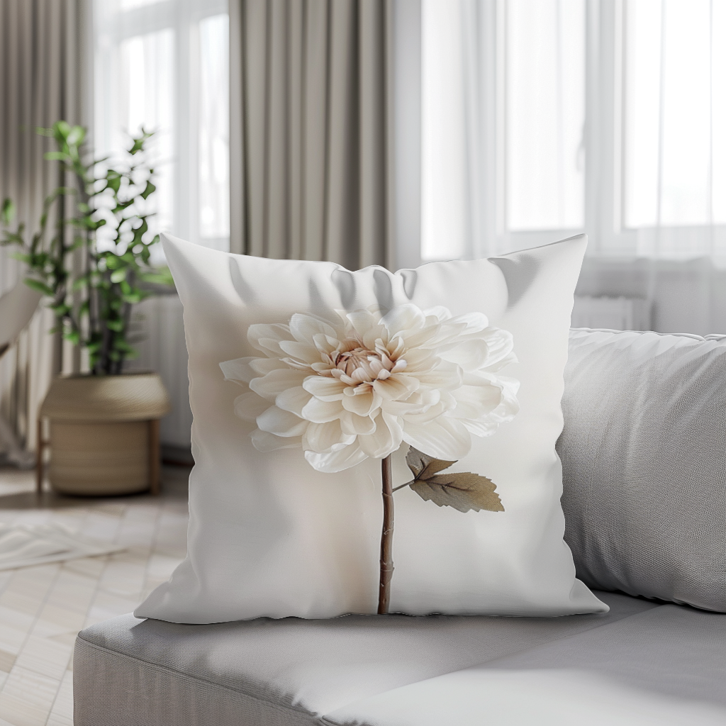 White Flower Cushion that Matches our Canvas Wall Art