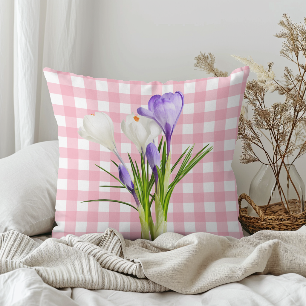 Fresh design for any kitchen or patio chairs, a pink gingham cushion.12 x 12 inches