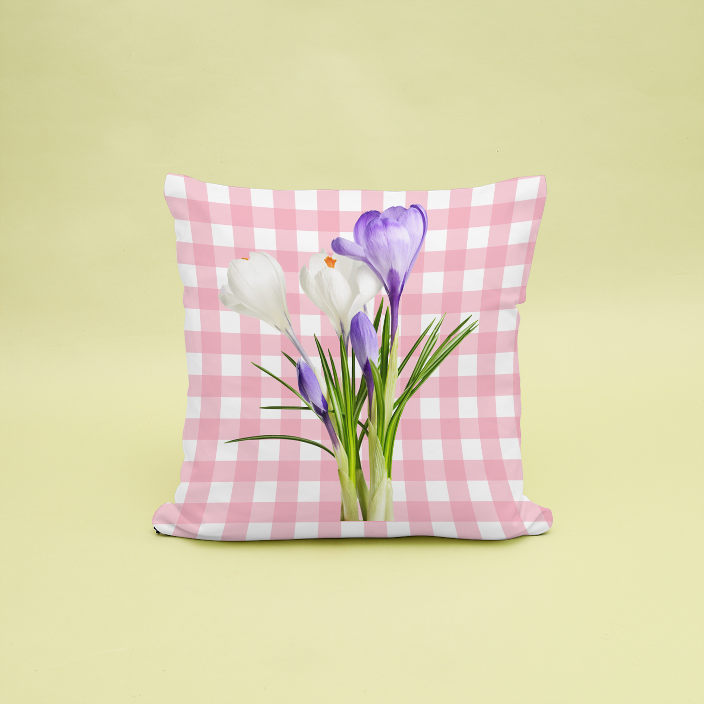 Fresh design for any kitchen or patio chairs, a pink gingham cushion.12 x 12 inches