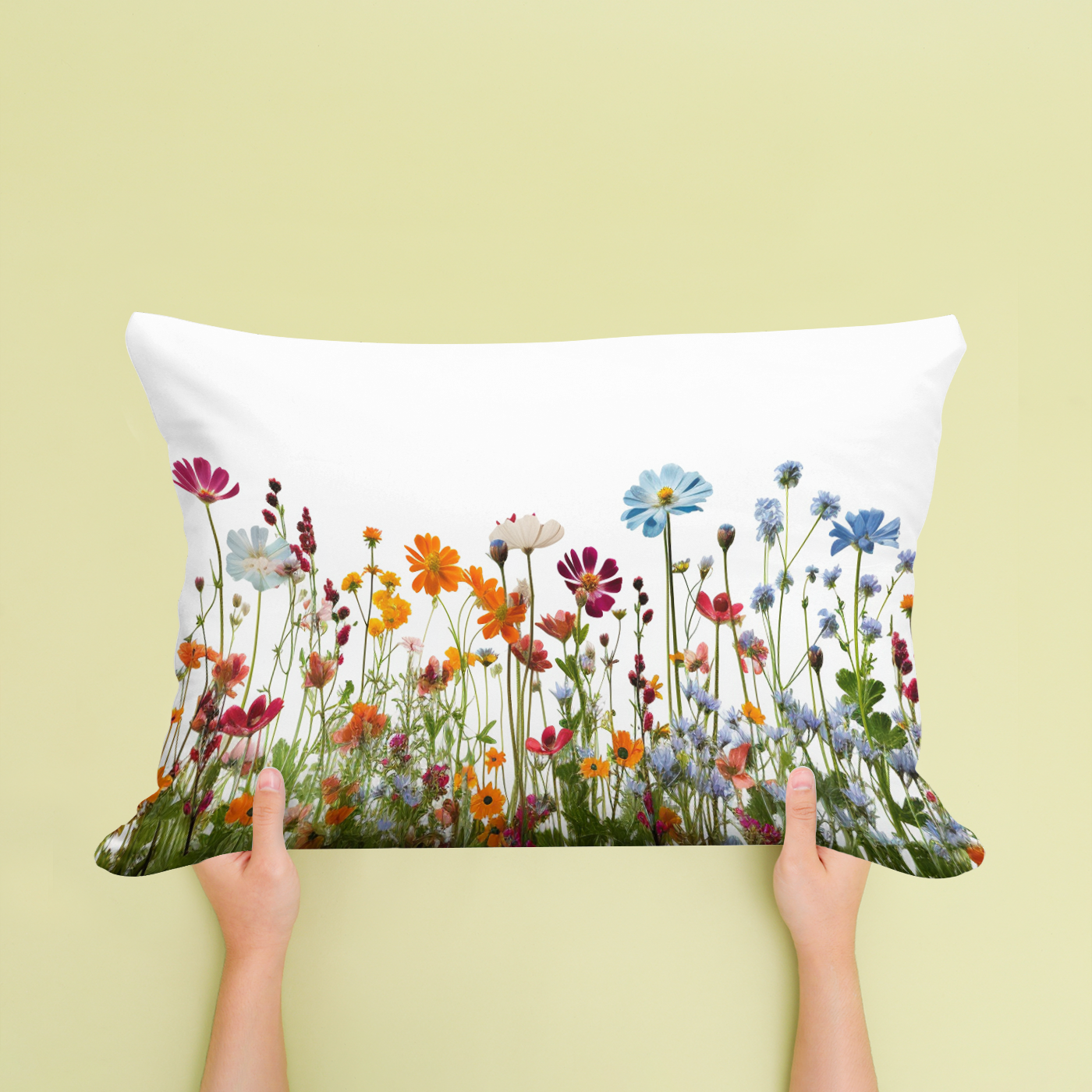 Lumber Cushion with a country flower print.