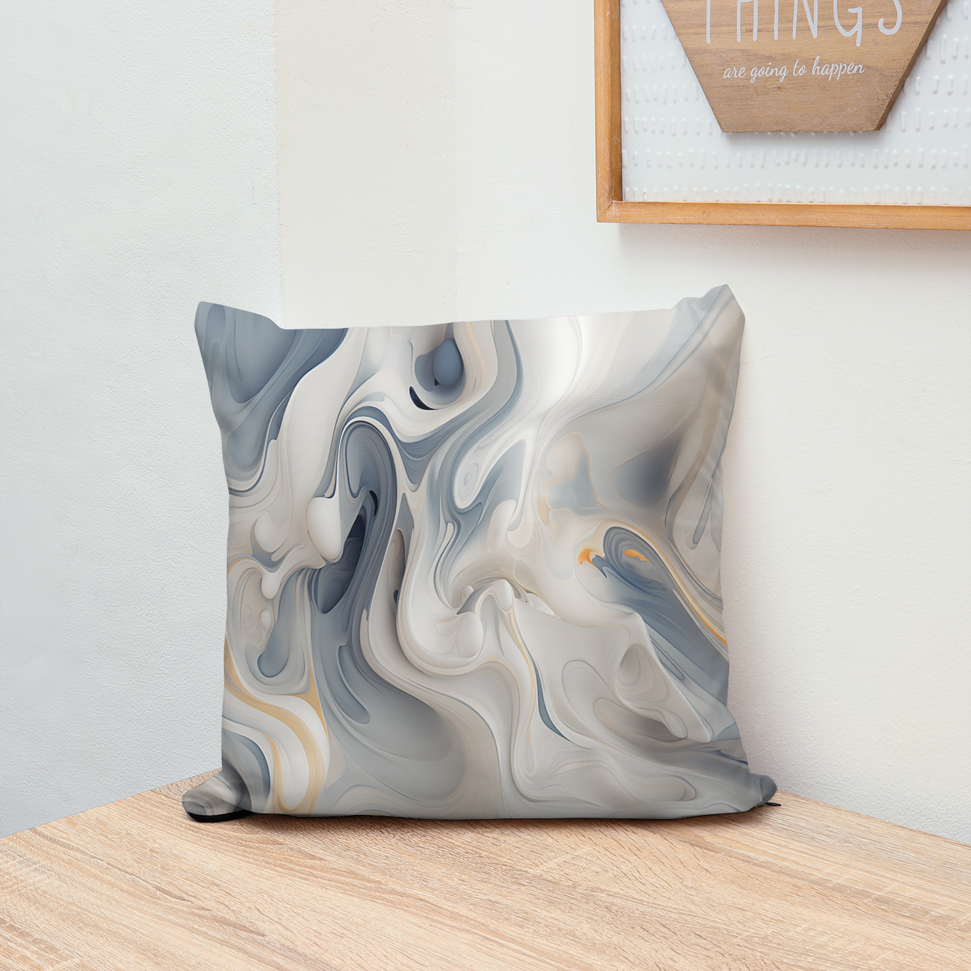 Stunning Abstract Swirl on Faux Suede Cushion.