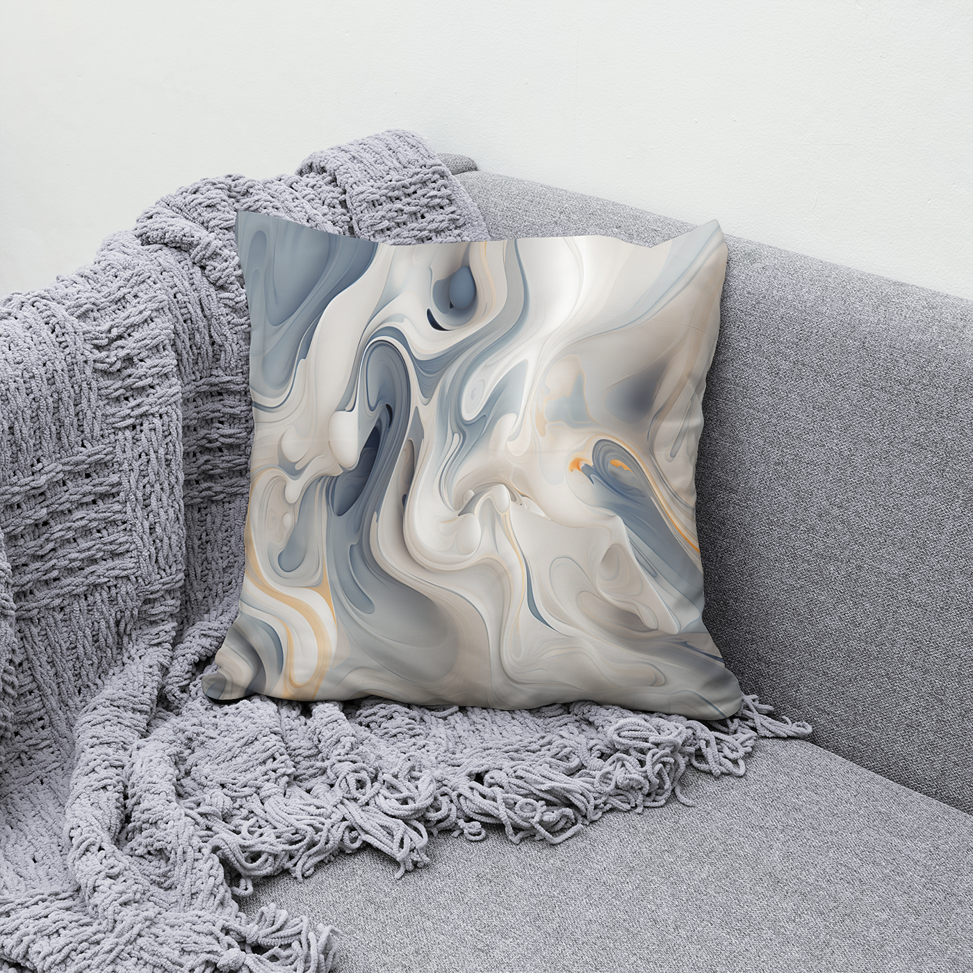 Stunning Abstract Swirl on Faux Suede Cushion.
