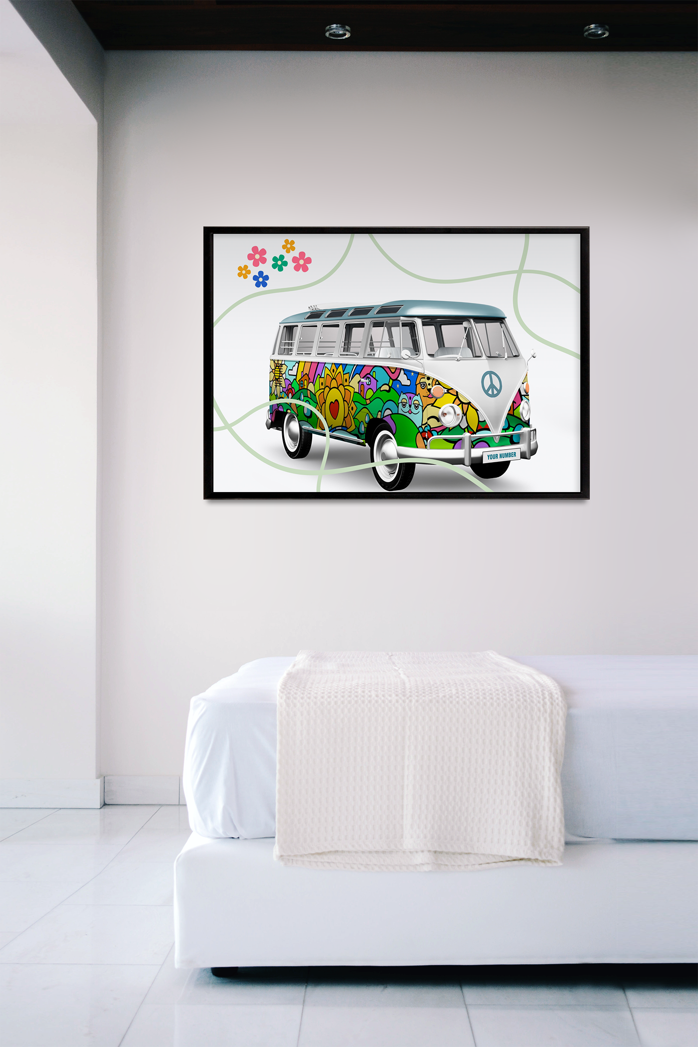Camper van enthusiast's canvas wall art. 