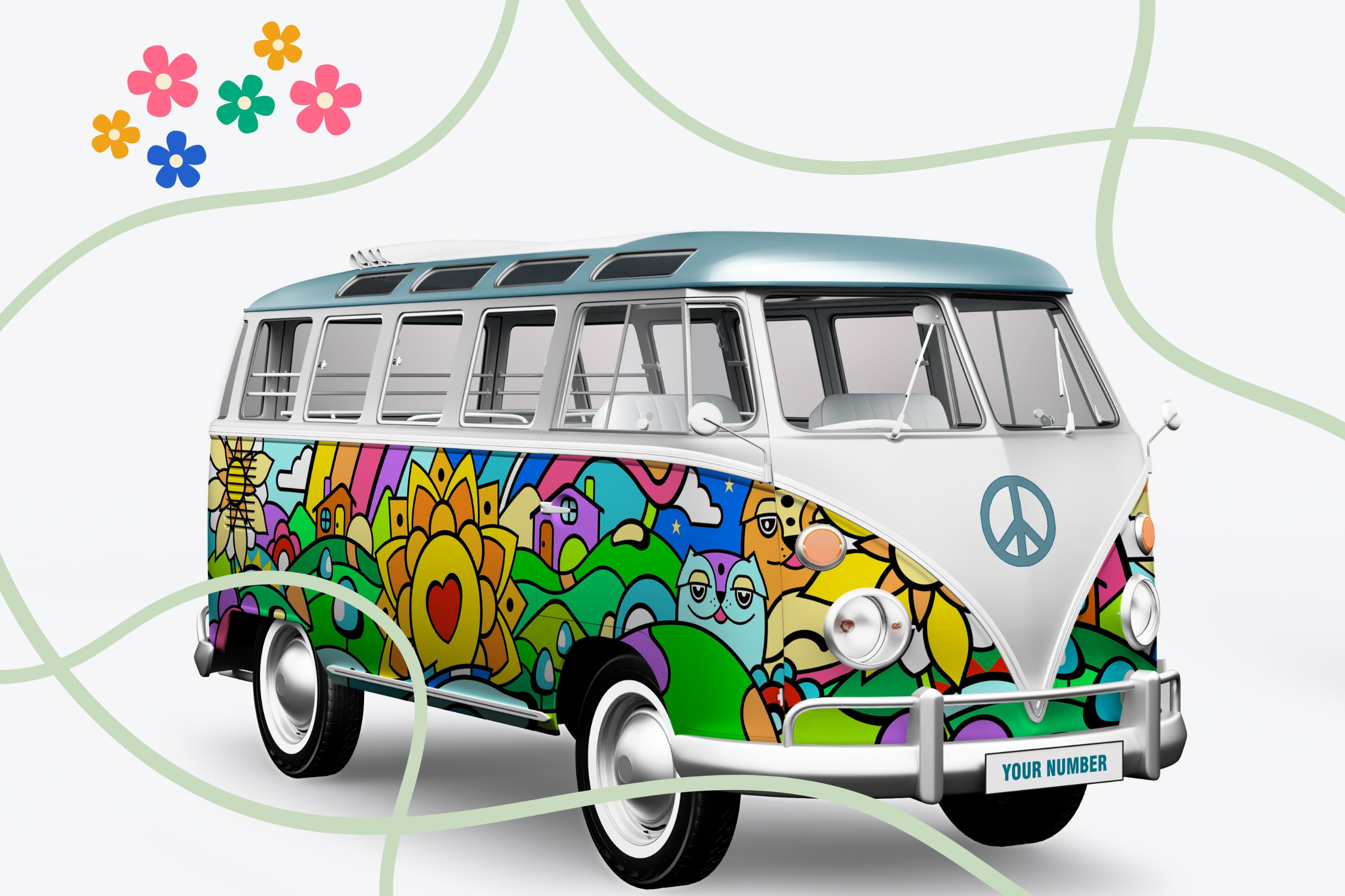 Camper van enthusiast's canvas wall art. 