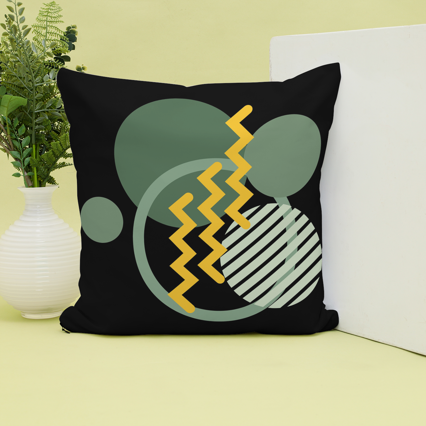 Geometrical Cushion design, for a modern twist on these black cushions.