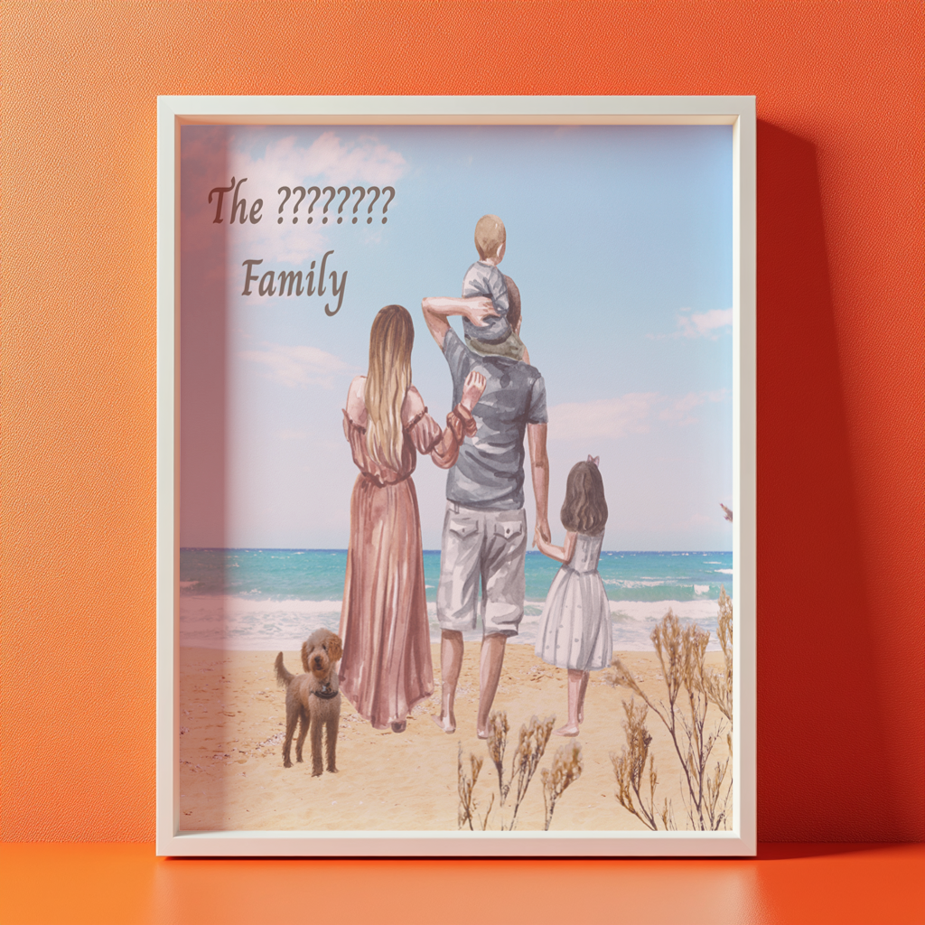 Family Canvas Wall Art, with the family name if required.