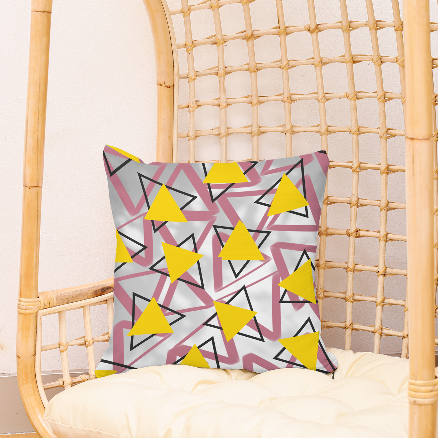 Geometric Pattern triangle design outside cushion for patio or conservatory