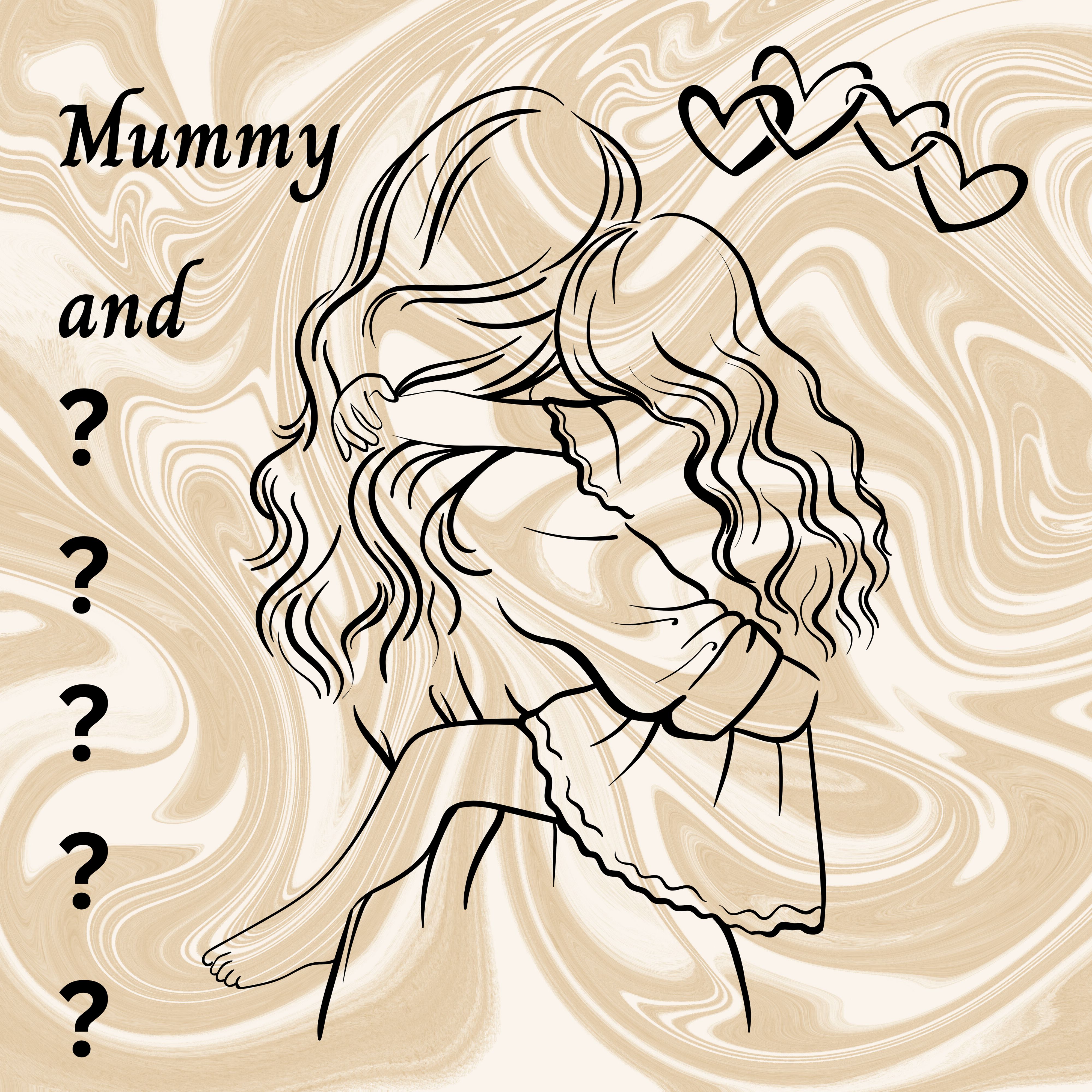 Mummy and Little Girl canvas wall art. Can have a name printed on this canvas