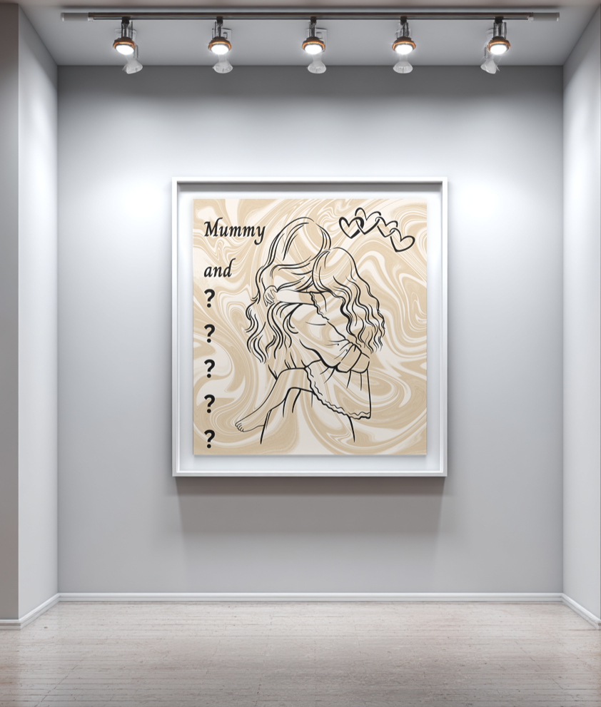 Mummy and Little Girl canvas wall art. Can have a name printed on this canvas