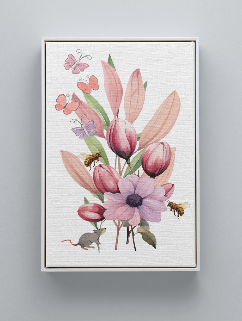 Floral Art Canvas, Canvas wall art for nature lovers.