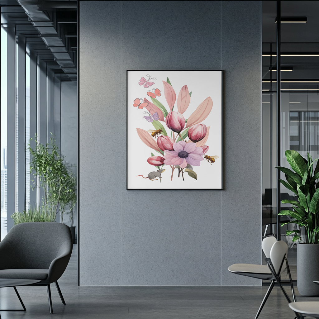 Floral Art Canvas, Canvas wall art for nature lovers.