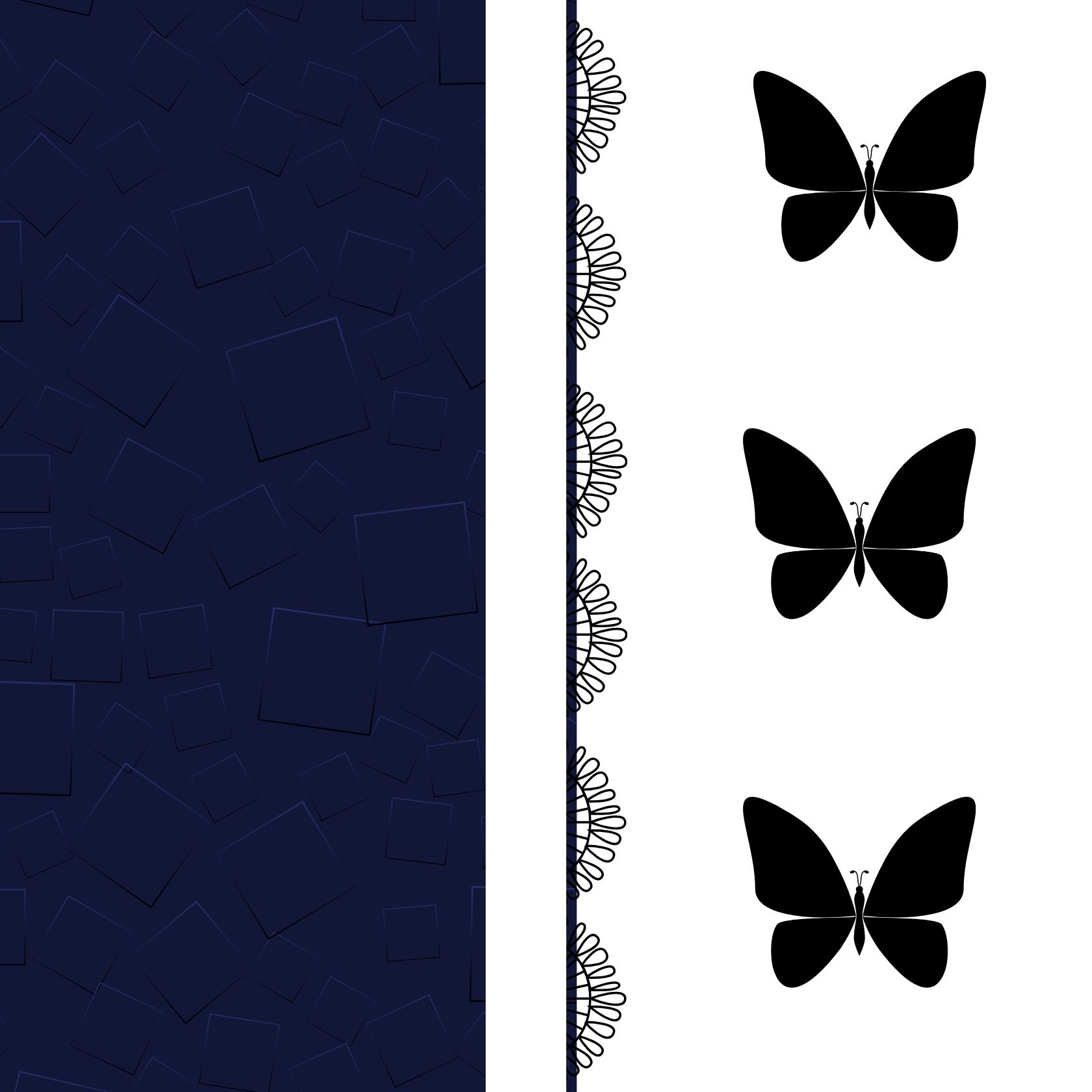 Navy Butterfly Cushion – Square Throw Pillow in Multiple Sizes