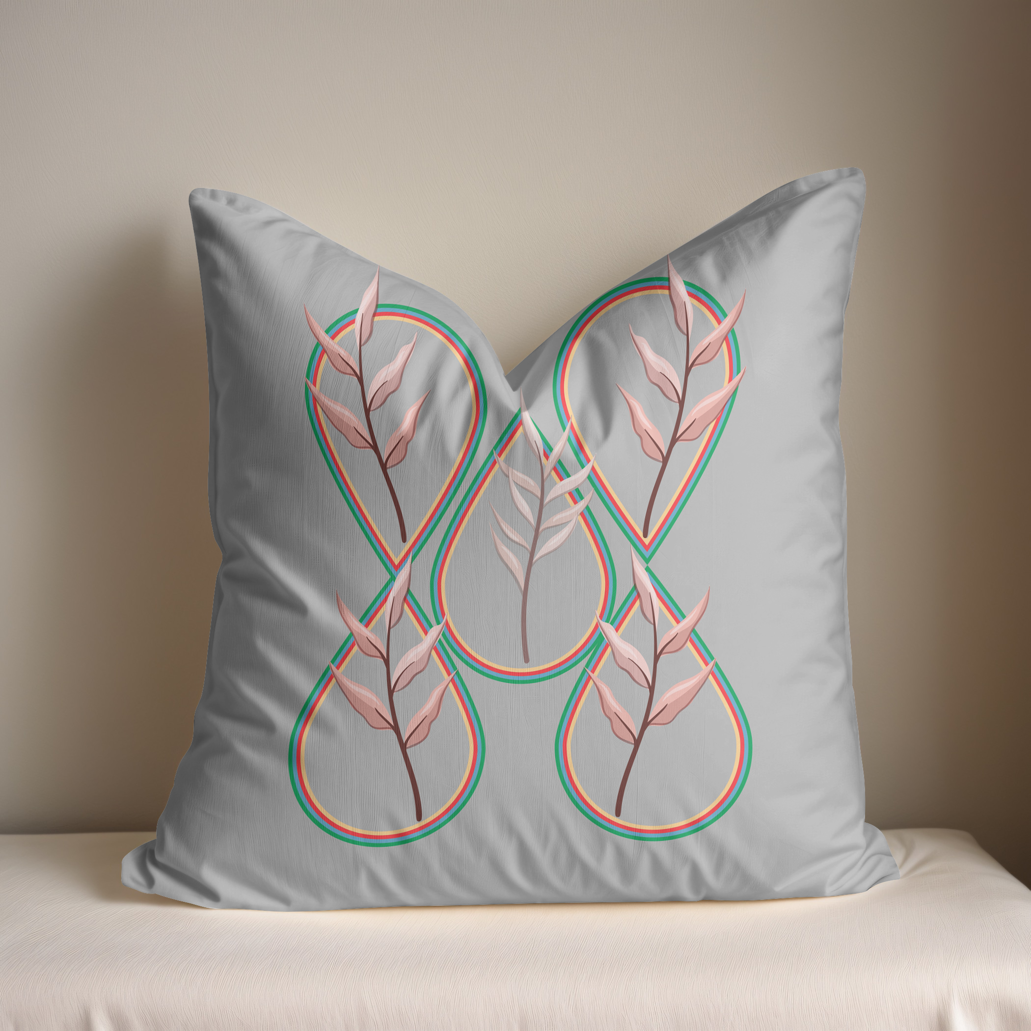 Decorative Throw cushion with Botanical Design, this comes in various sizes.