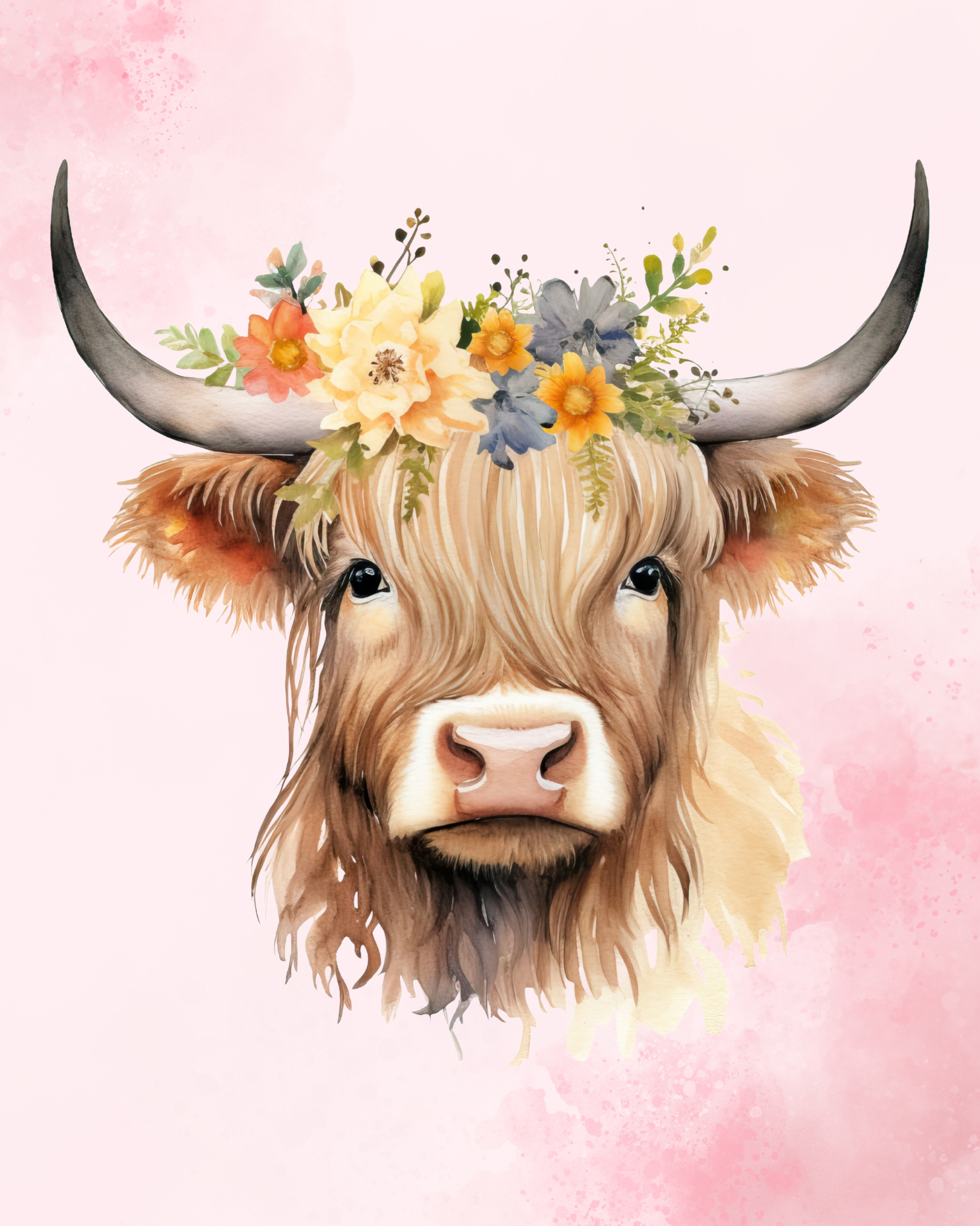 Highland Bull Canvas Wall Art, this is from the warehouse and not designed by us.