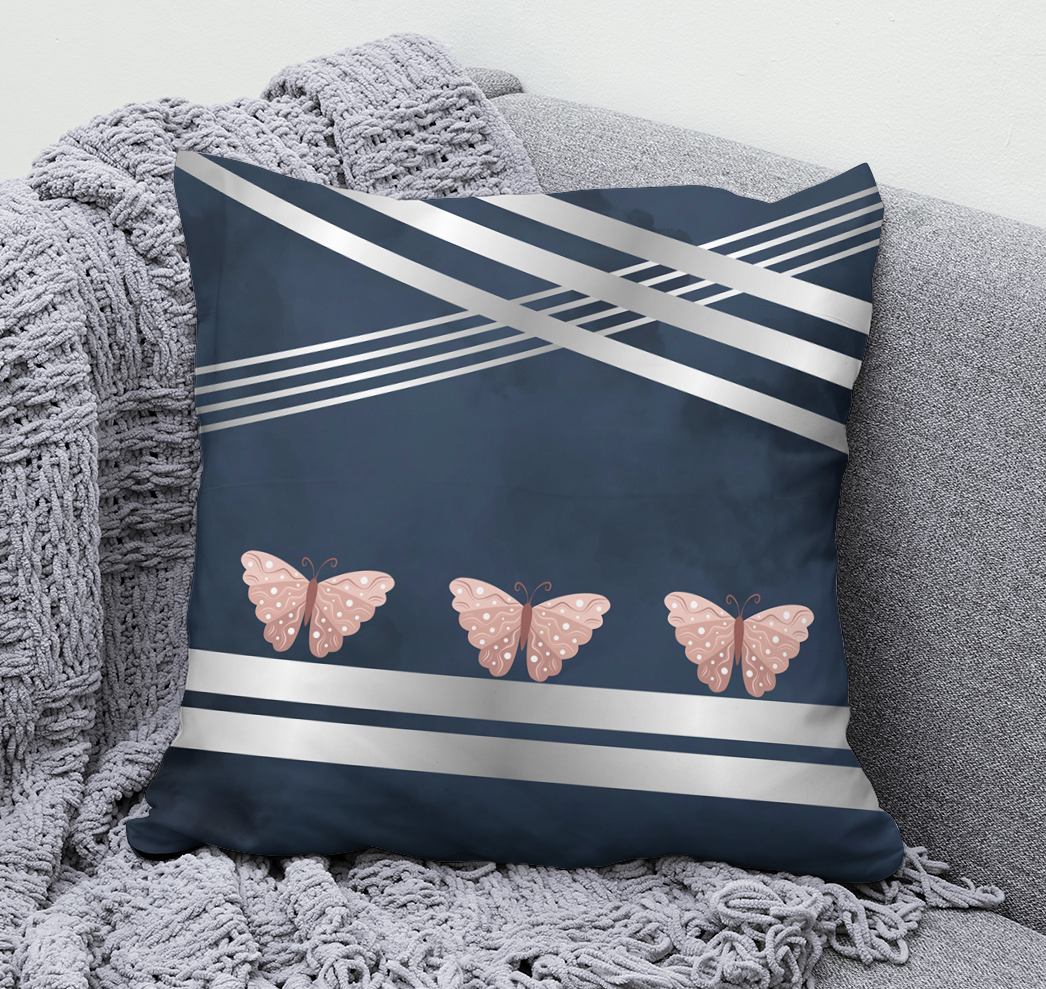 Decorative Butterfly cushion, in soft faux suede