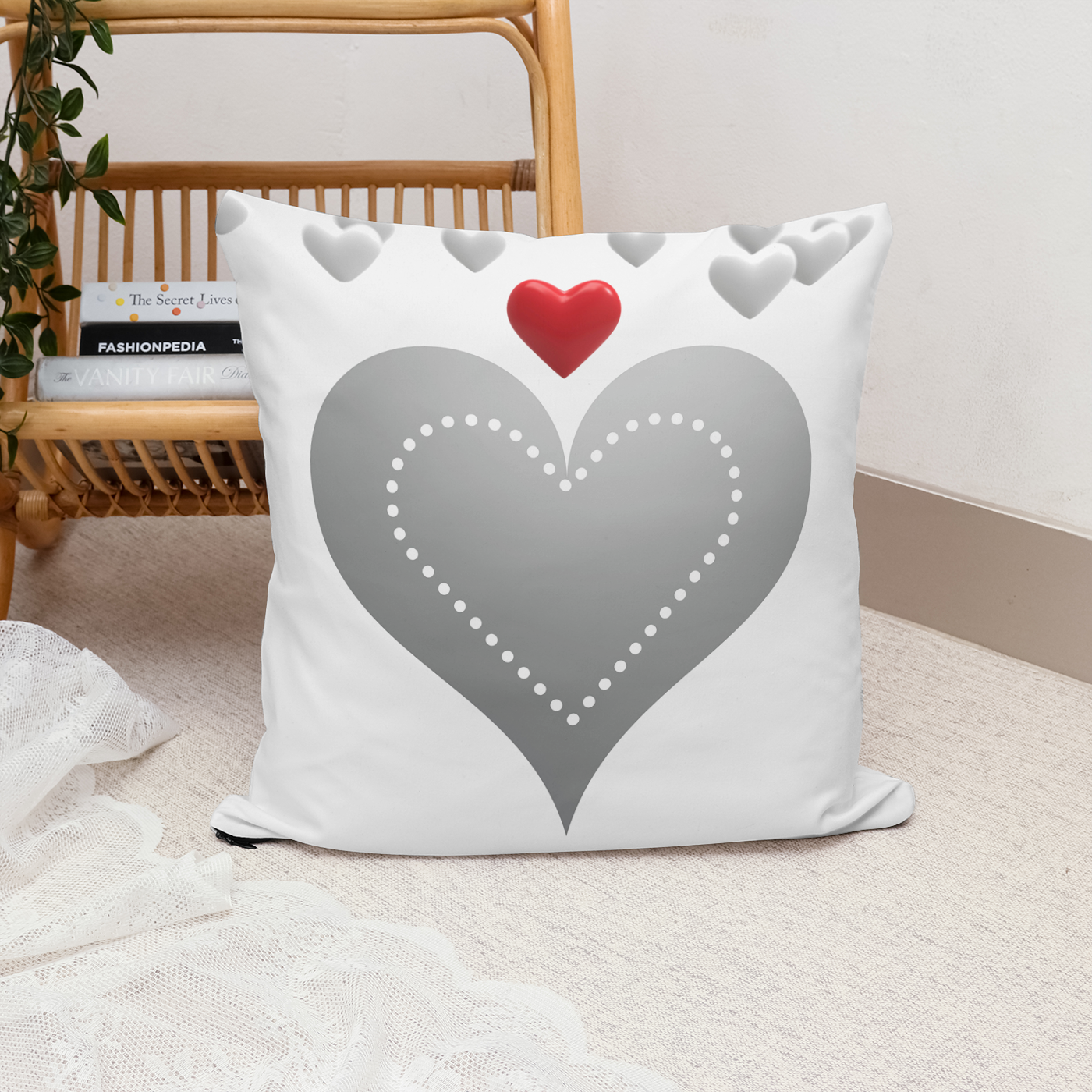 Heart Pattern Decorative Cushion, ideal for any room.