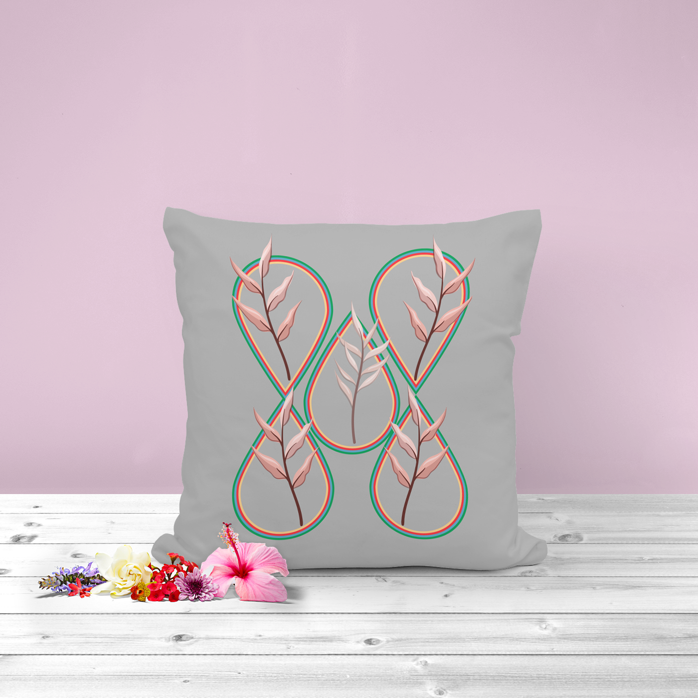 Decorative Throw cushion with Botanical Design, this comes in various sizes.