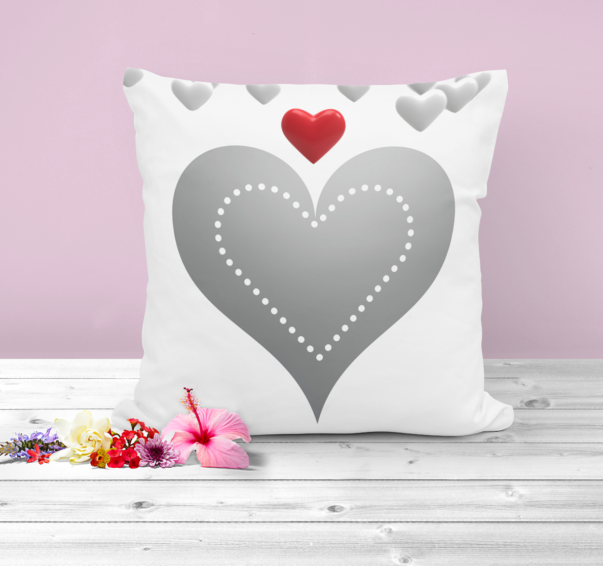 Heart Pattern Decorative Cushion, ideal for any room.