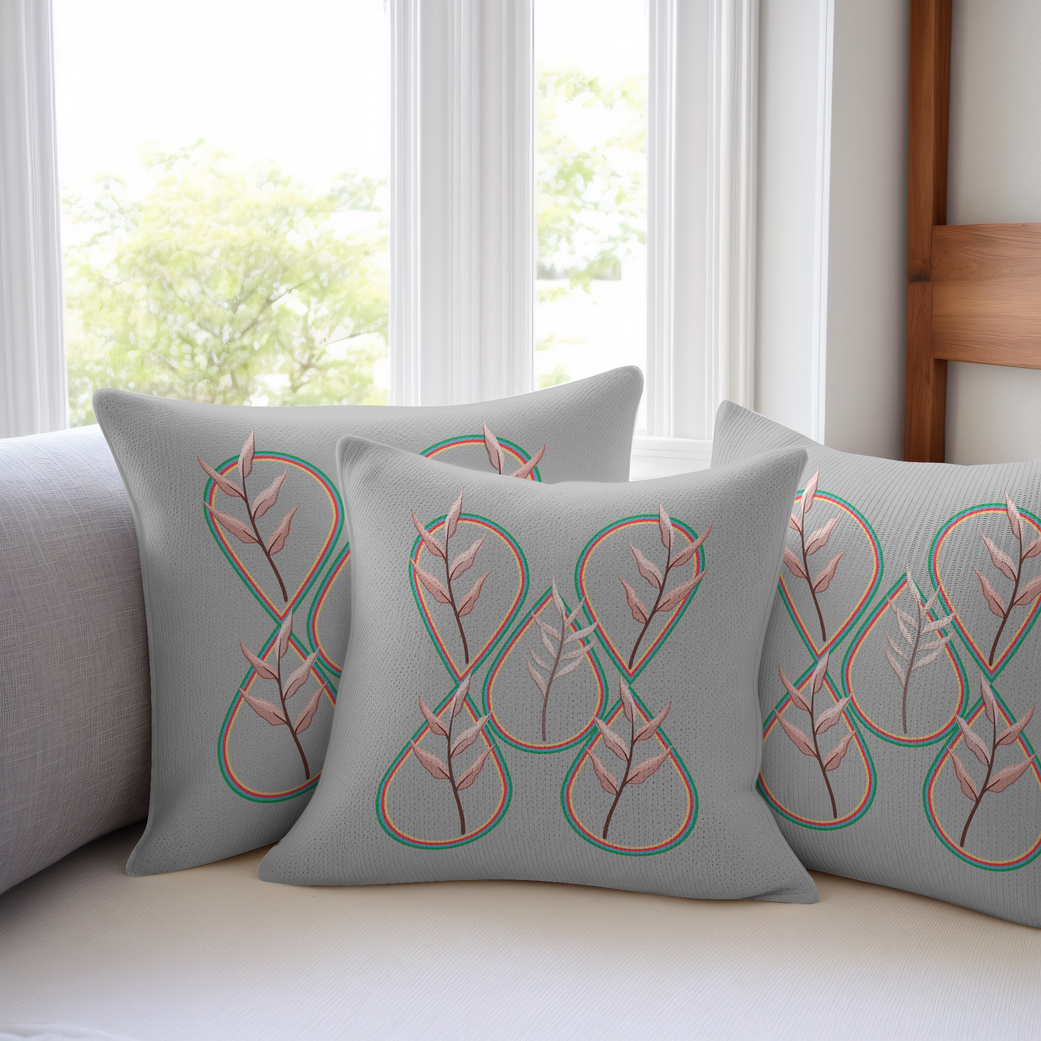 Decorative Throw cushion with Botanical Design, this comes in various sizes.
