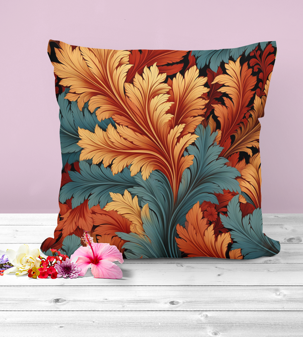 Decorative Leaf Print Cushion, a strong all over leaf pattern