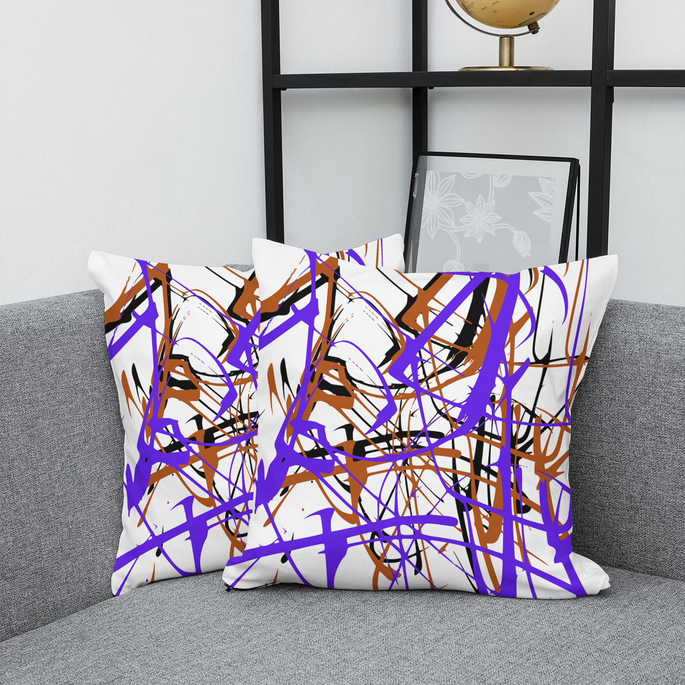 Cushion with mixed colours, expression of mixed colours in this abstract, fitting for any room to liven up neutral colours.