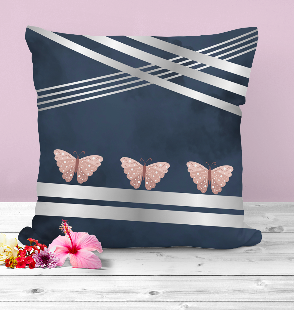 Decorative Butterfly cushion, in soft faux suede