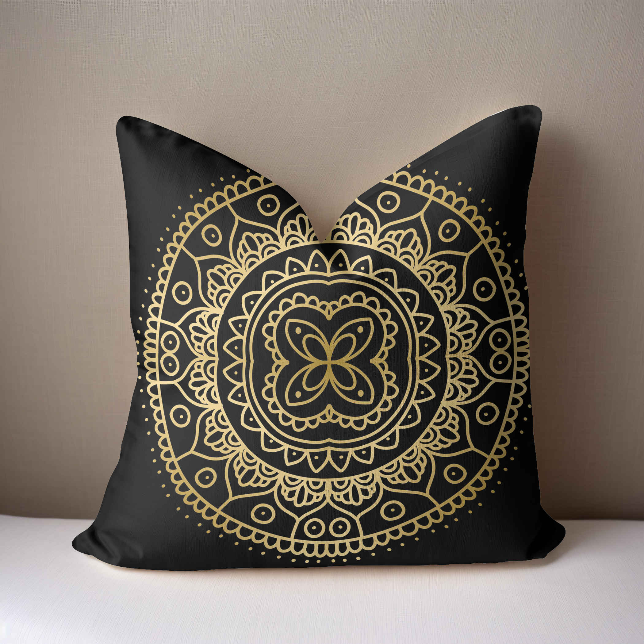 Mandala style Decorative Cushion/ pillow in faux suede