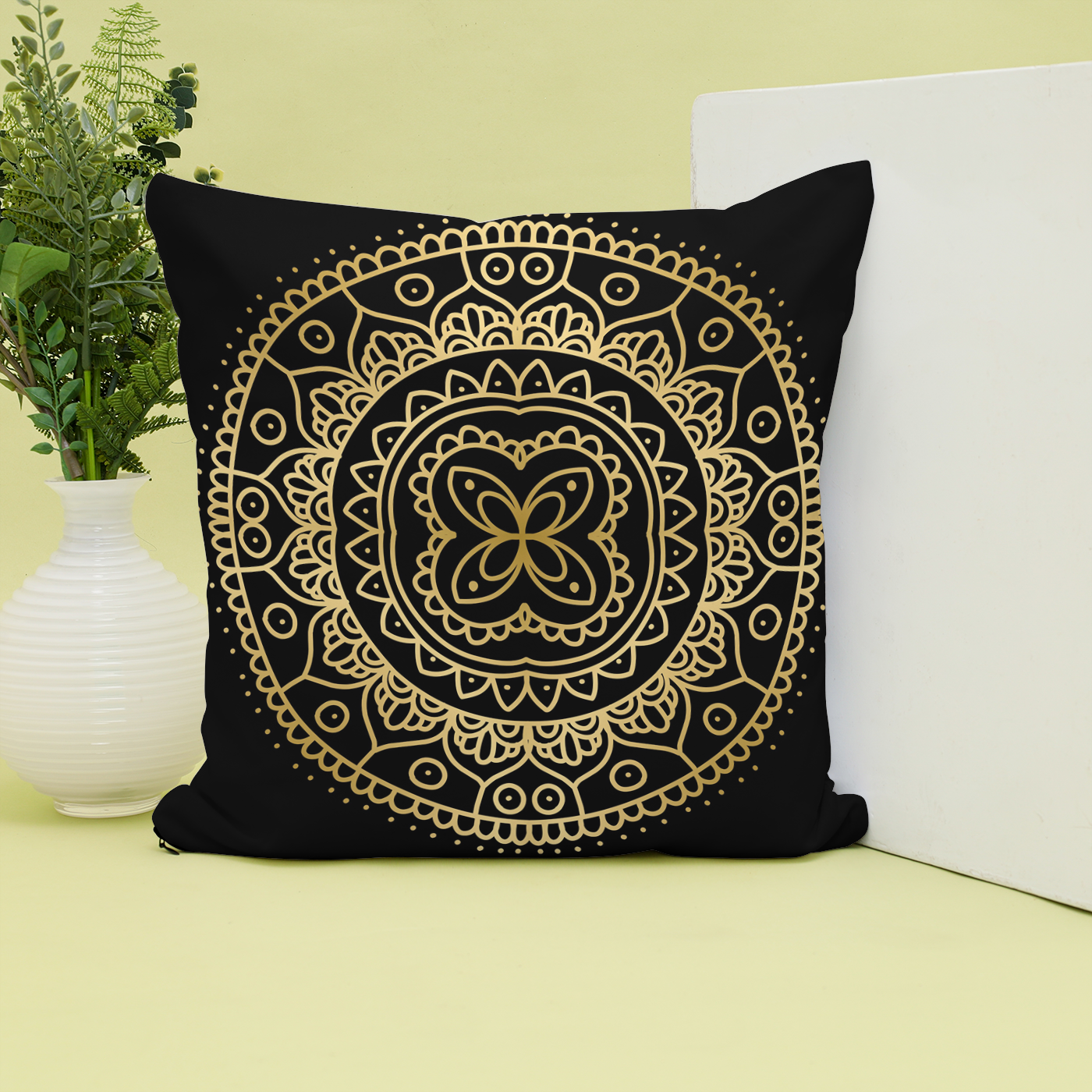 Mandala style Decorative Cushion/ pillow in faux suede