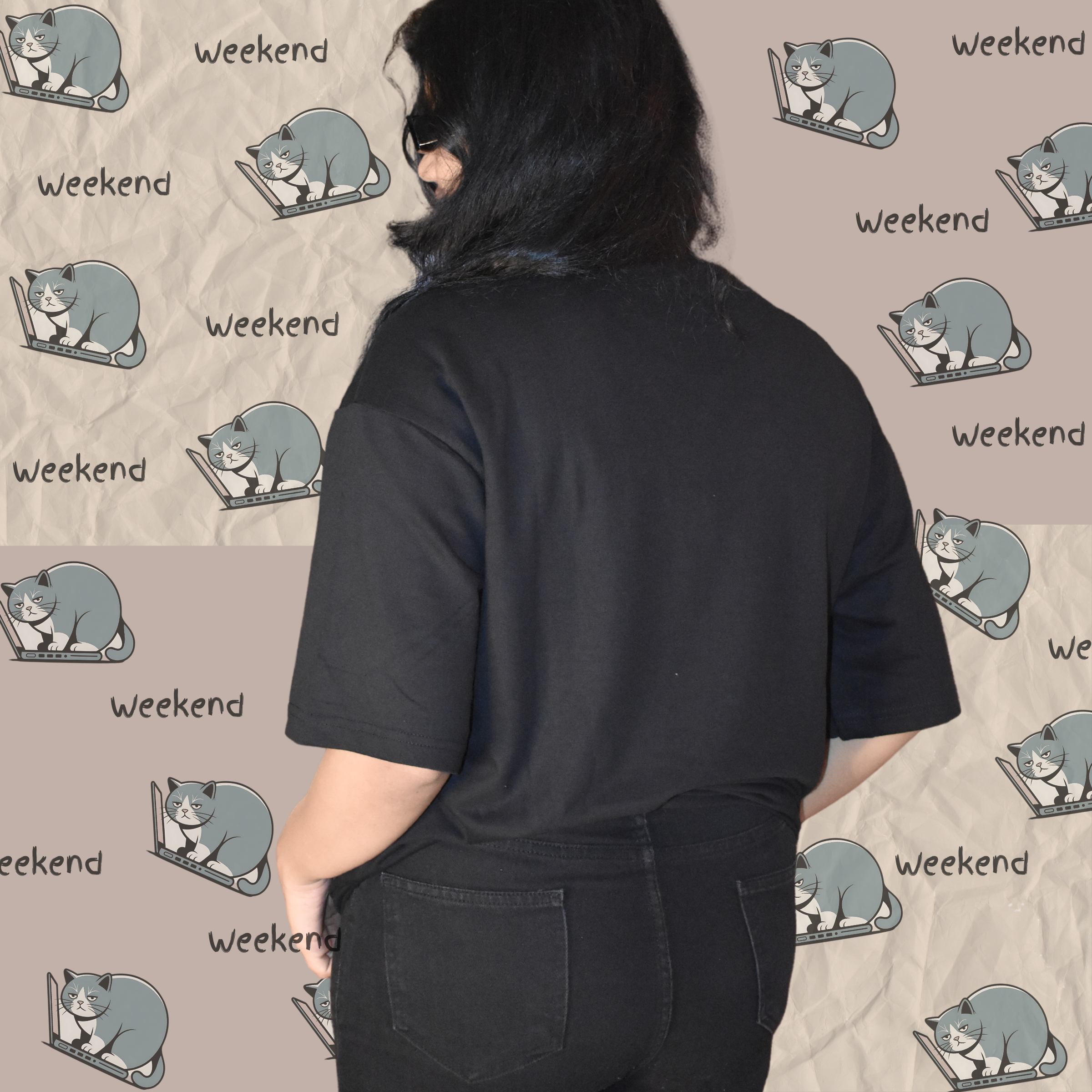 Weekend Cat Graphic T-Shirt