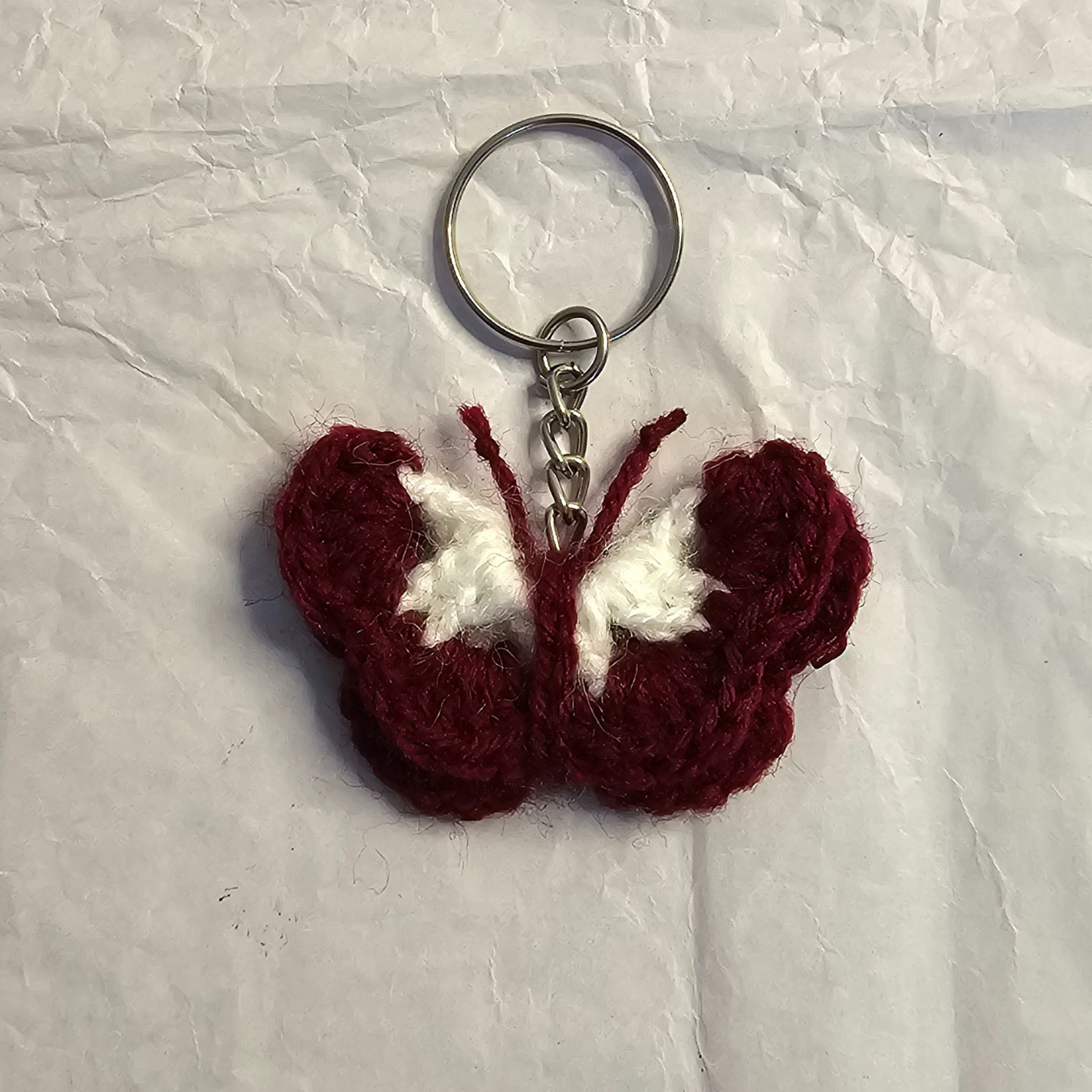 Handmade Crochet Butterfly Keychain