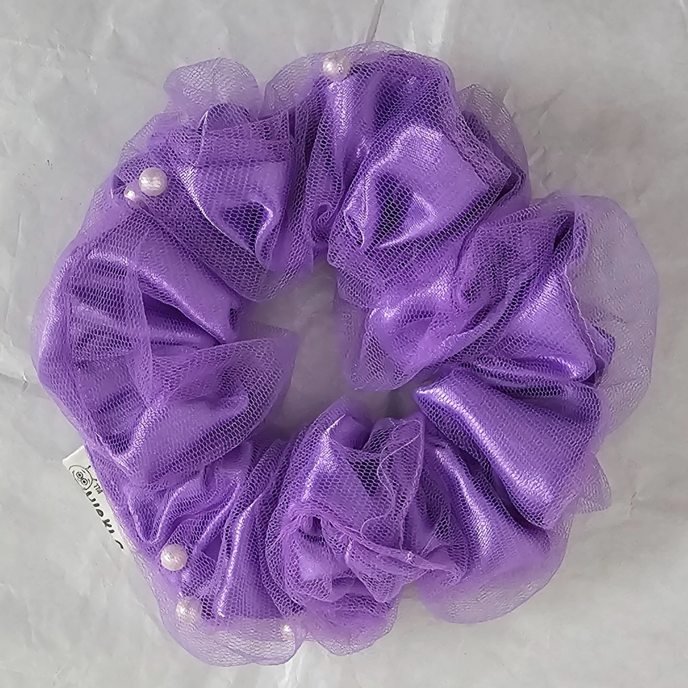 Purple Double layer Mesh Scrunchie