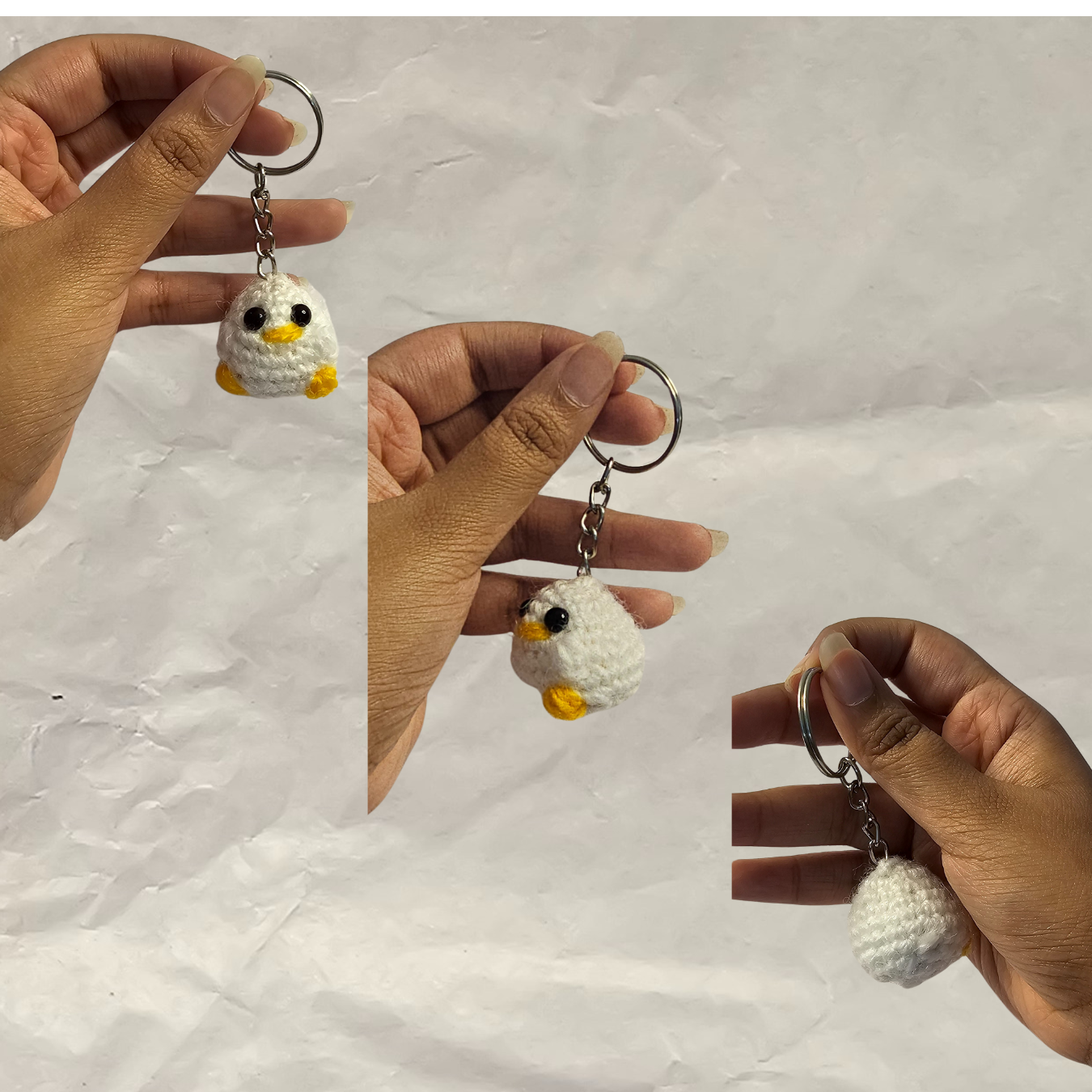 Handmade Crochet Chick Keychain