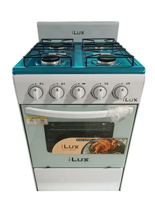 iLUX Cuisinière à Gaz 4 Feux - LXG-40W - Blanc
