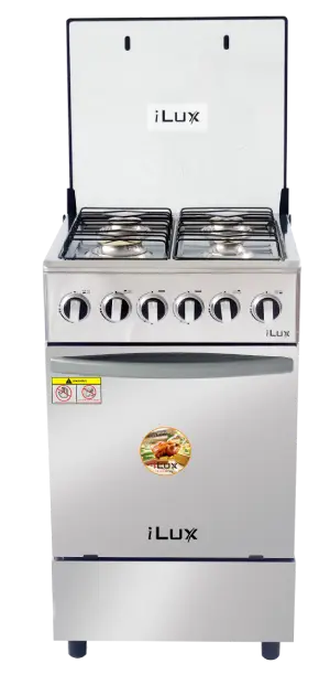 ILUX Cuisinière à Gaz 4 Feux - LXG-60SS - Inox