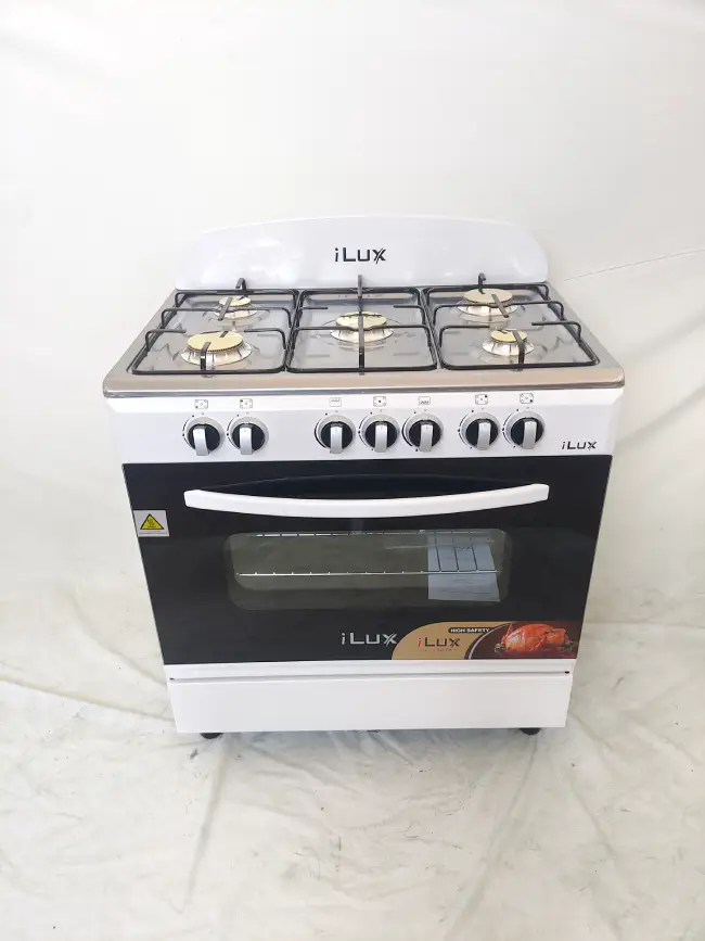 iLUX Cuisinière à Gaz 5 Feux - LXG-70W - Blanc