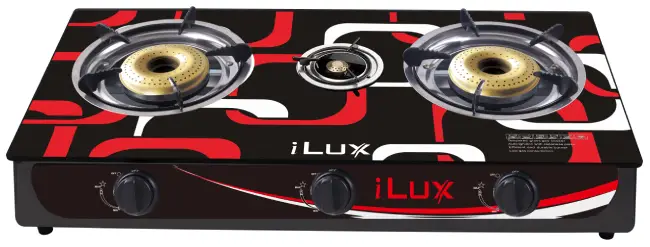 iLUX Cuisinière à Gaz - Réchaud 3 Feux - LXG-8213B