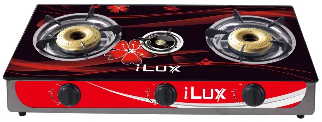 iLUX Cuisinière à Gaz - Réchaud 3 Feux - LXG-8213G