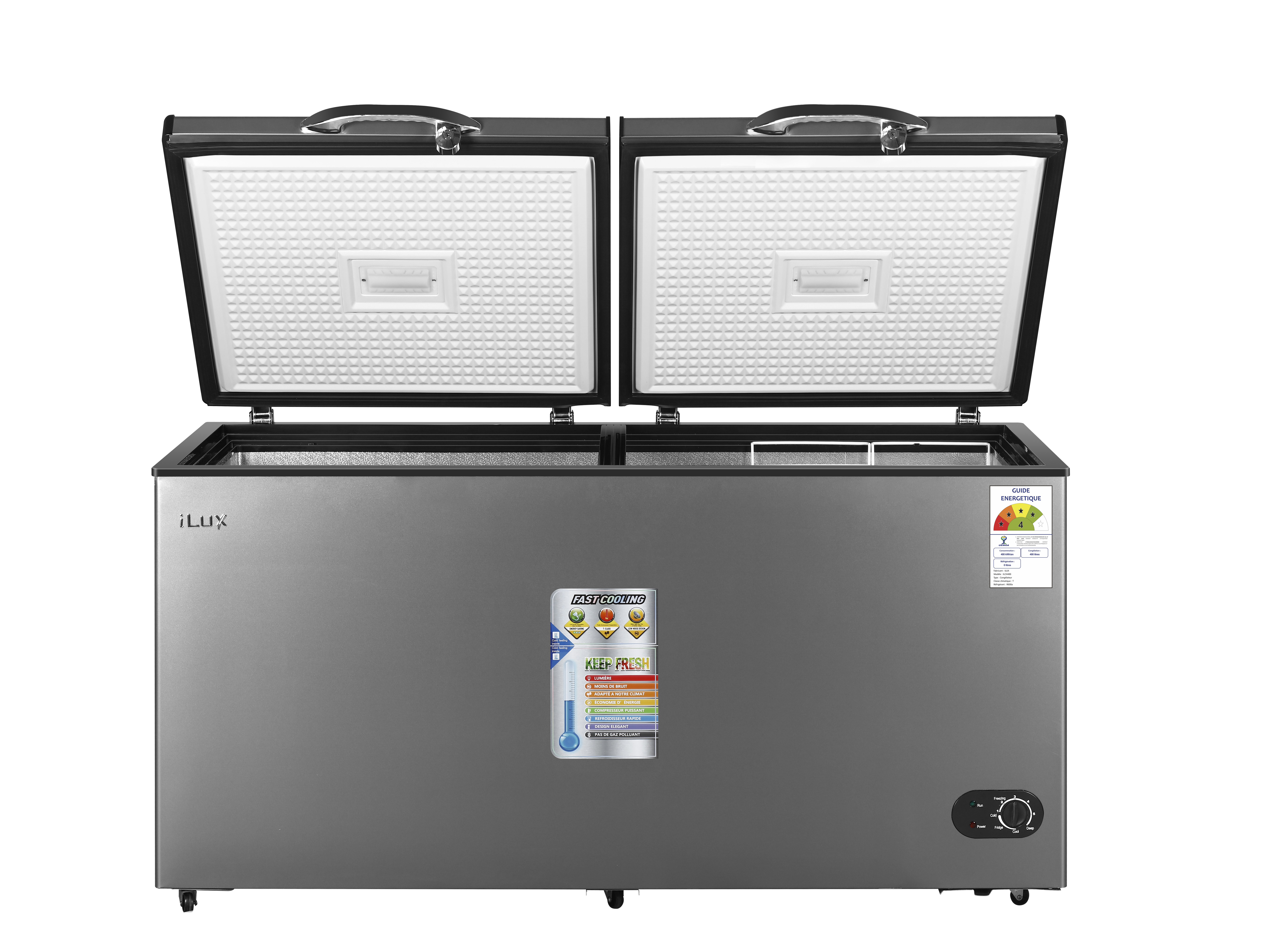 iLUX Congélateur Horizontal 2 Battants - 400L - ILCH400