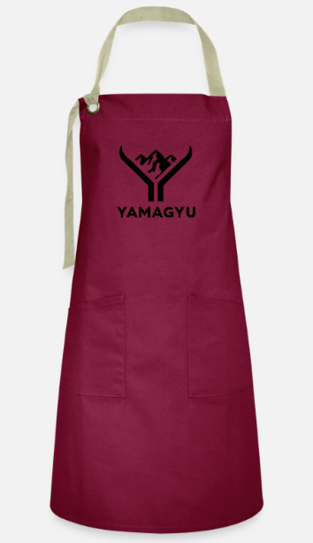 👩‍🍳 Tablier YAMAGYU – Bordeaux & Noir