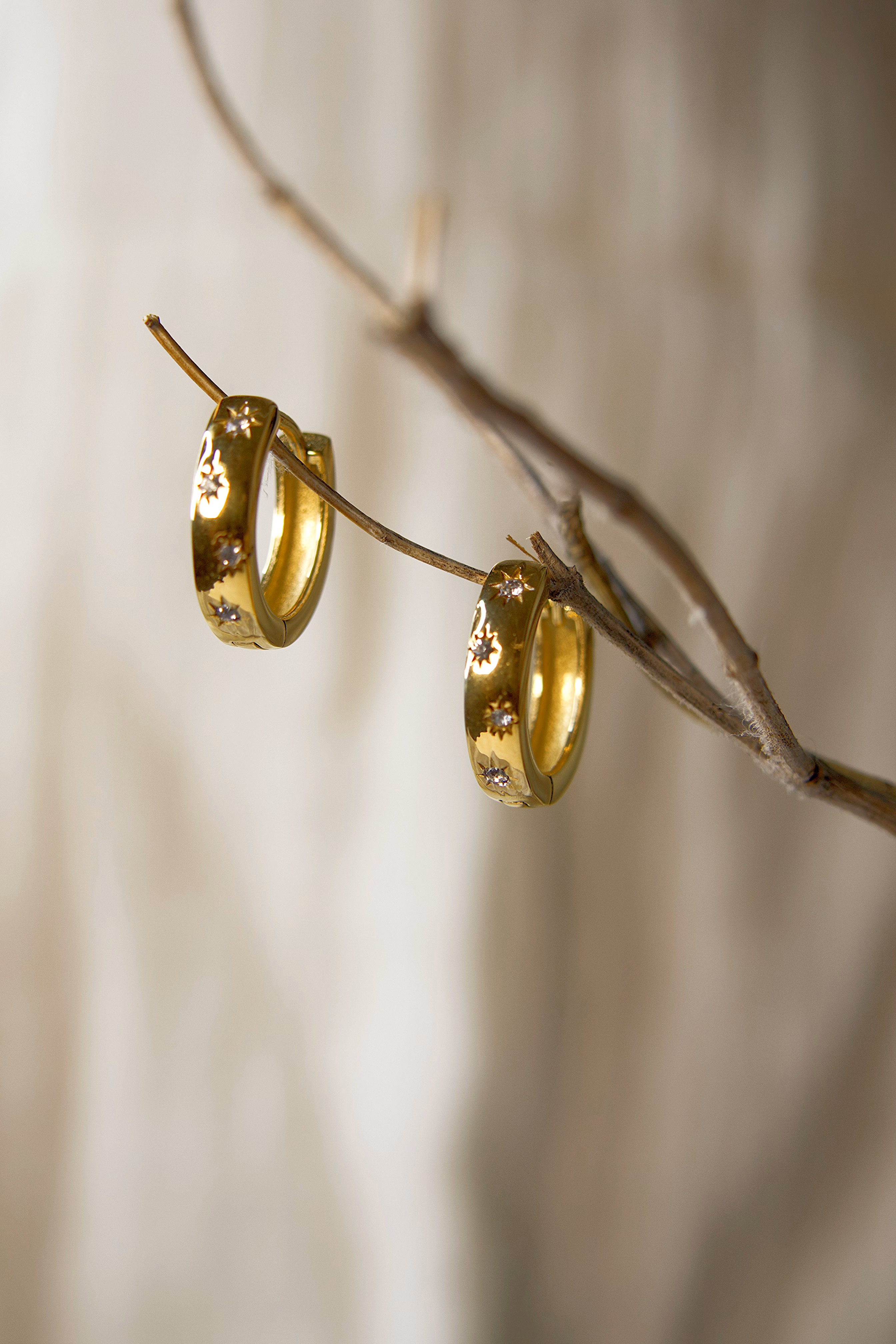 Star Hoop Earrings